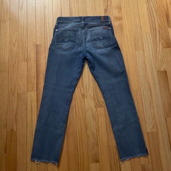 7 for All Mankind Josefina Blue Ripped Skinny Boyfriend Jeans Size 25 - Picture 6 of 6